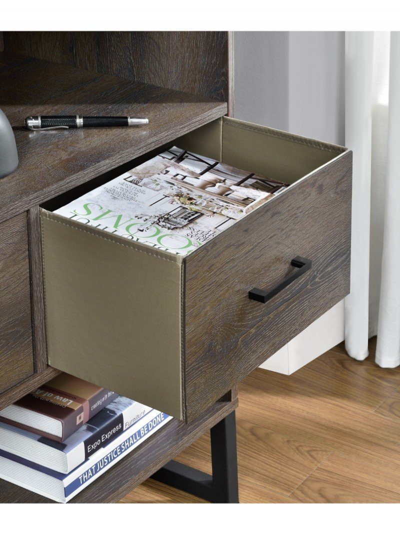 Dorel Home Candon Brown Bookcase with Storage Drawers