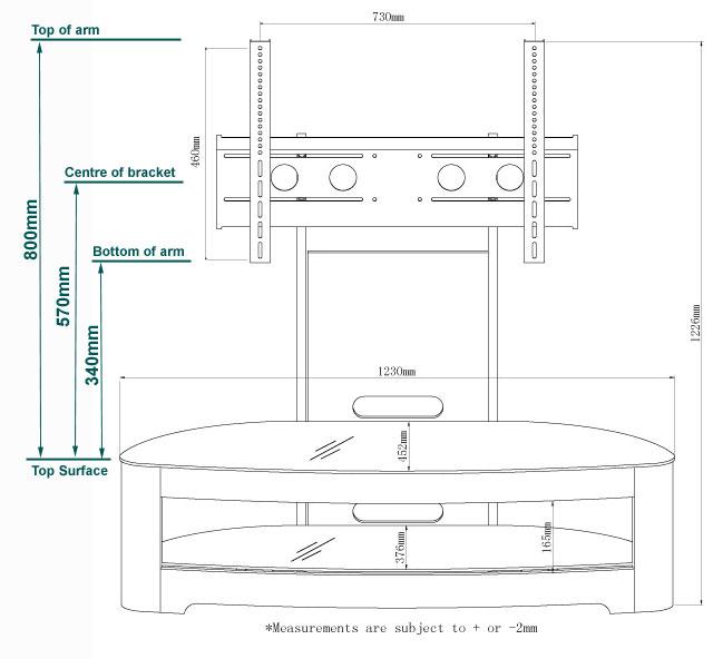 Jual Florence Curved Grey Ash Cantilever TV Stand (JF209 GB)
