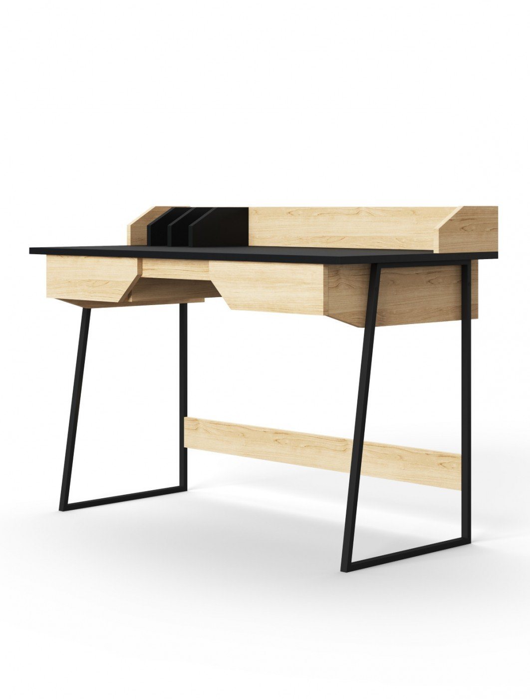 Alphason Salisbury Black and Oak Home Office Desk (AW3100)