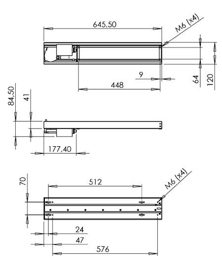 AV4-LF460 Flat Screen Lifting Mechanism 460mm Lift / Travel