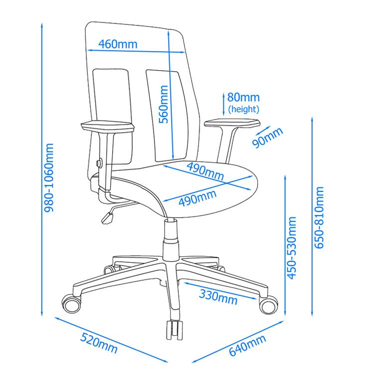 Alphason Laguna Grey Mesh Operator Chair With Arms (AOC1705GRY)