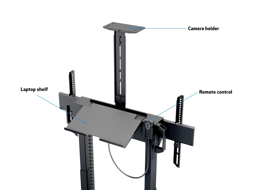 Multibrackets M Motorized Floorstand Incl cabinet & camera shelf 120kg Black