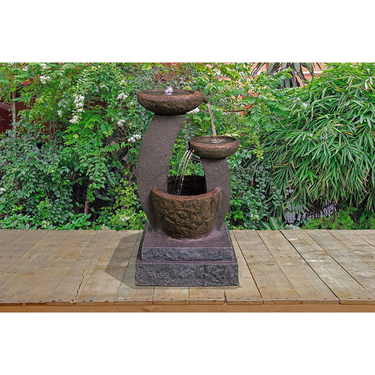 MDA Designs Shinto Garden Water Feature with LED Lighting