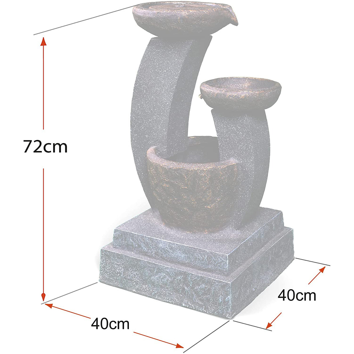 MDA Designs Shinto Garden Water Feature with LED Lighting
