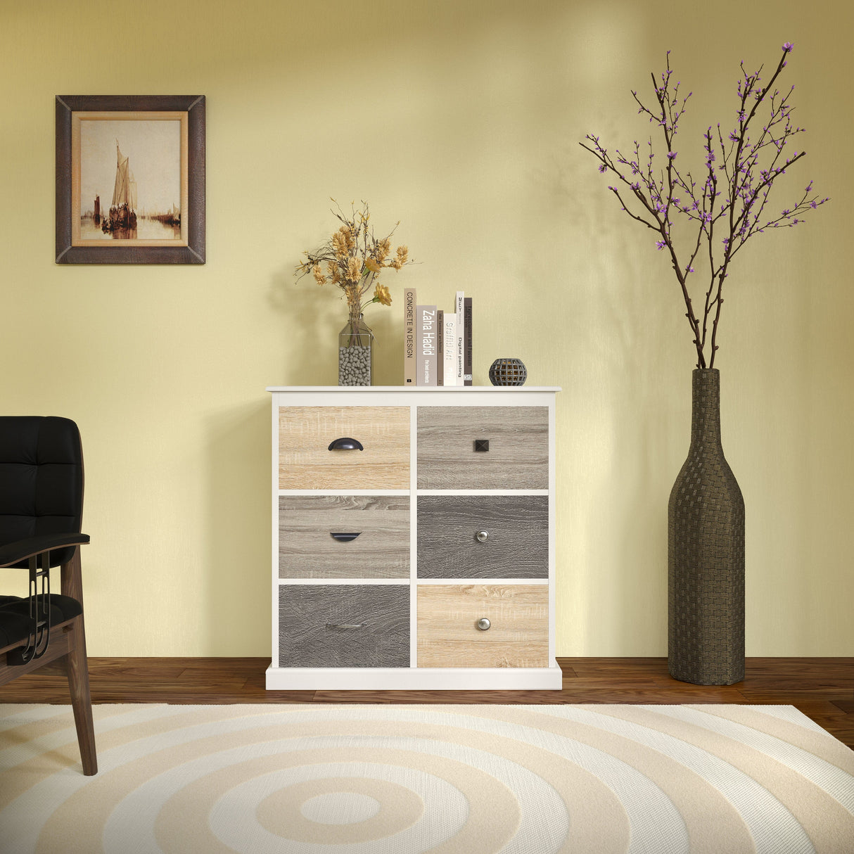 Dorel Home Mercer Range 6 Door Storage Cabinet in White