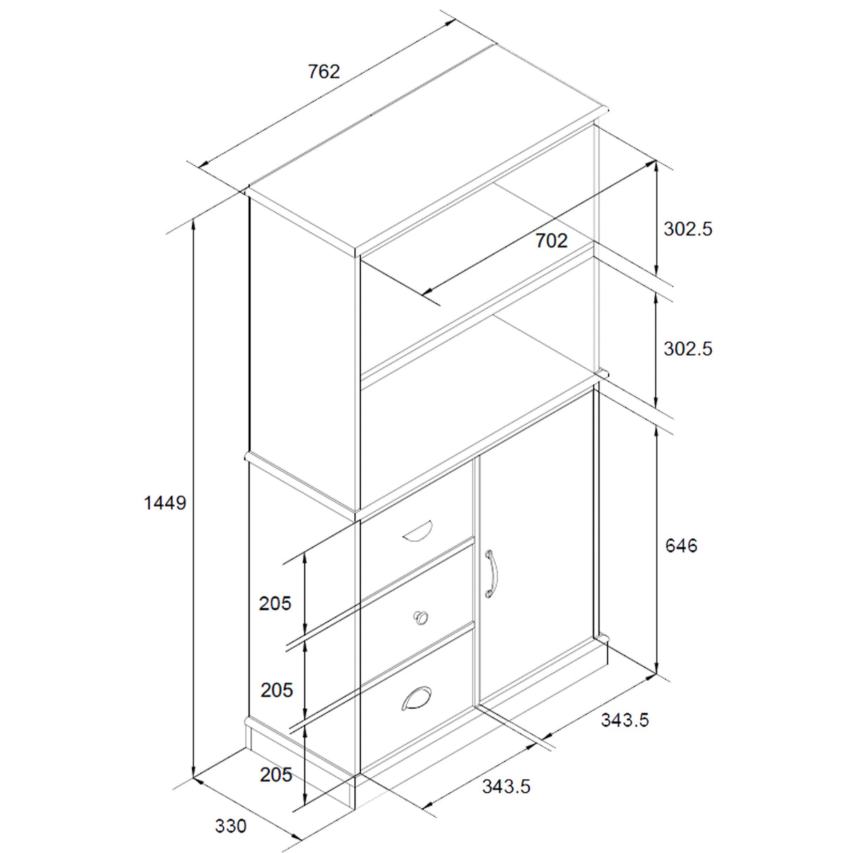Dorel Home Mercer Range Storage Bookcase in White