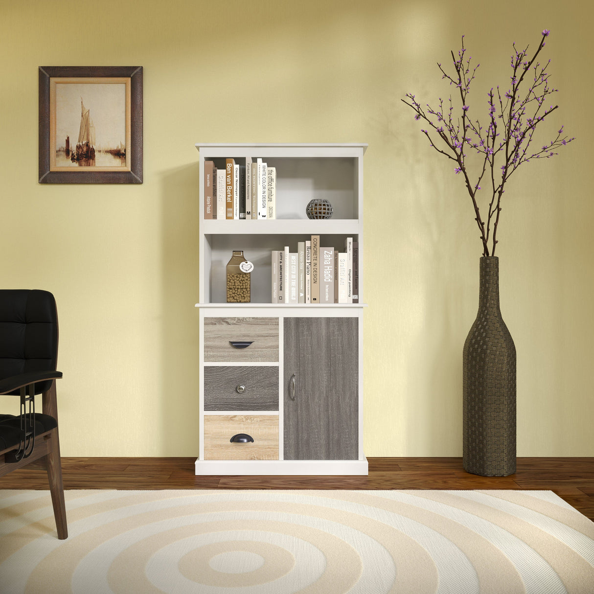 Dorel Home Mercer Range Storage Bookcase in White