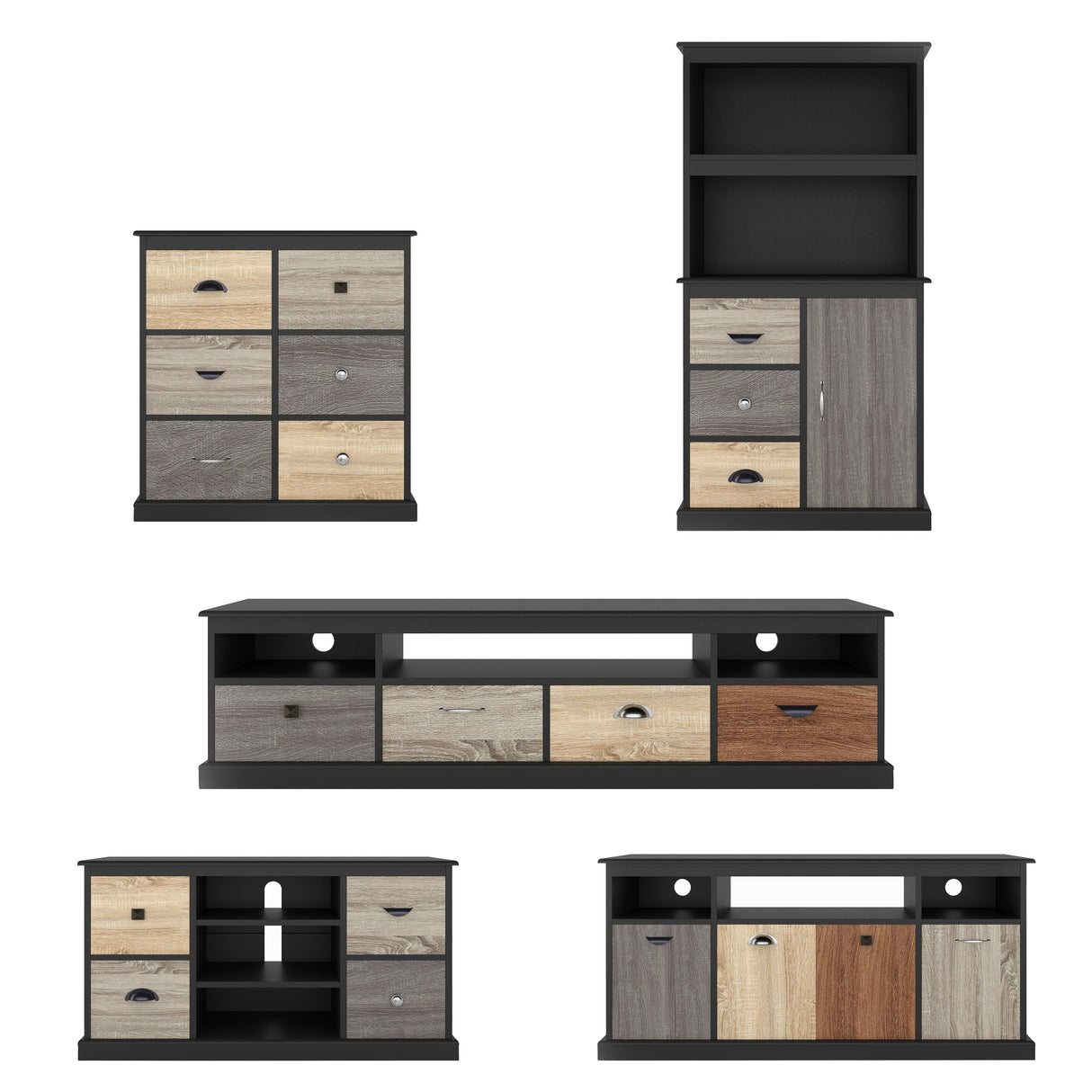 Dorel Home Mercer Range Black TV Console for Screen upto 65 inch