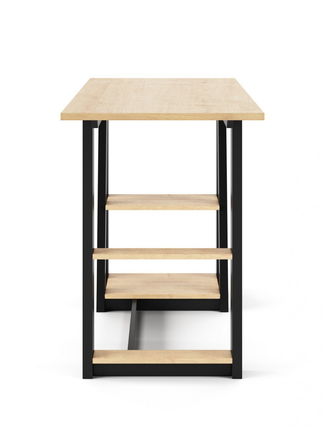 Alphason Penzance Oak and Black Compact Study Desk (AW3140)