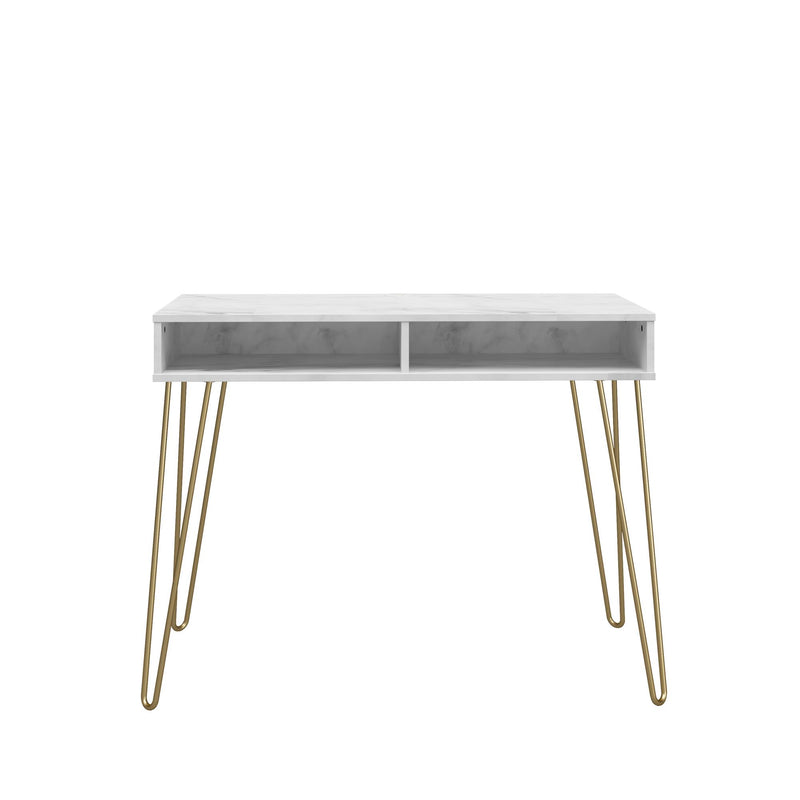 Novogratz Athena White Marble Home Office Desk 9618891COMNUK
