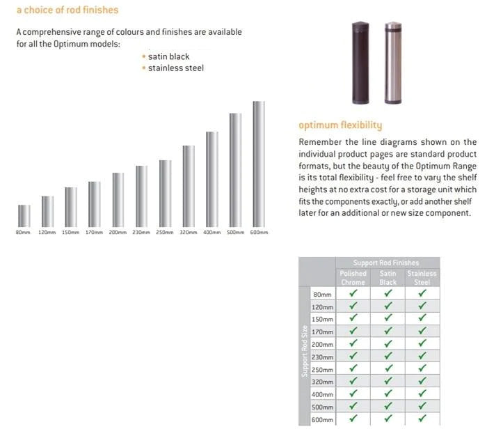Optimum Prelude OPT-4000B Hifi Stand with 520mm deep shelves