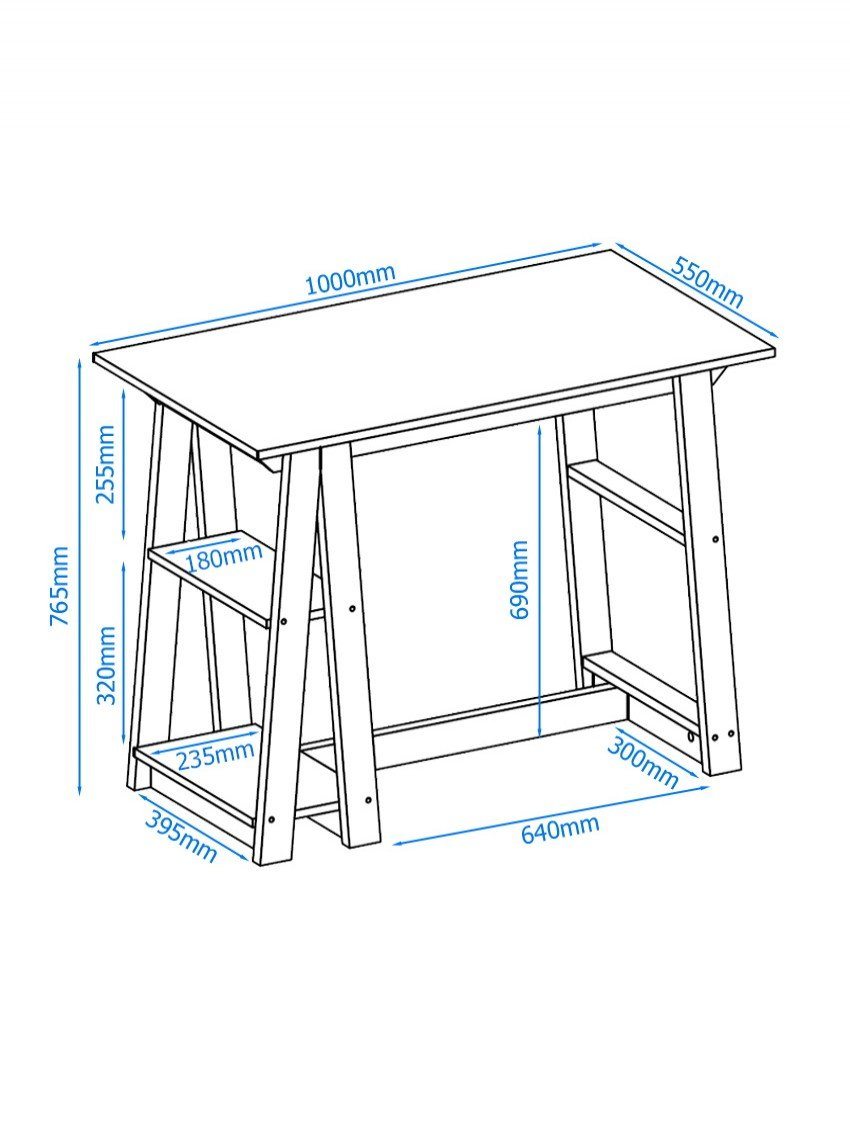 Alphason Penzance Oak and Black Compact Study Desk (AW3140)