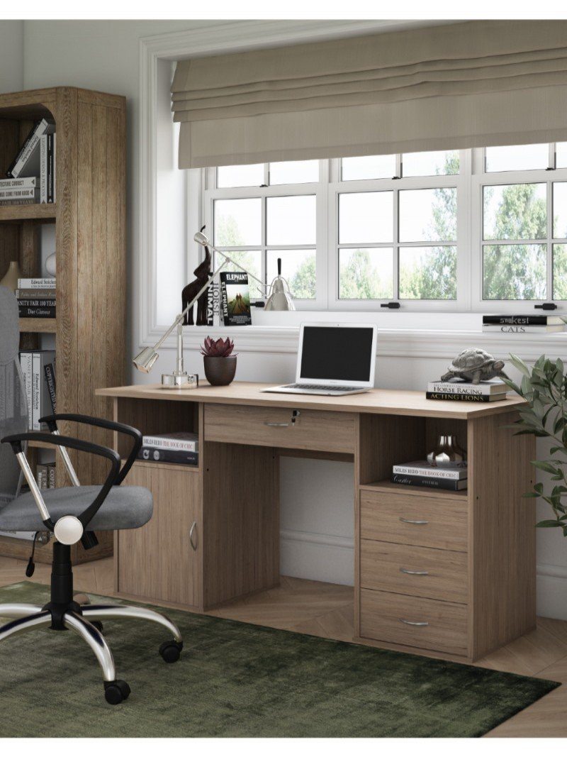 Alphason Dallas Oak Home Office Desk (AW12289OAK)