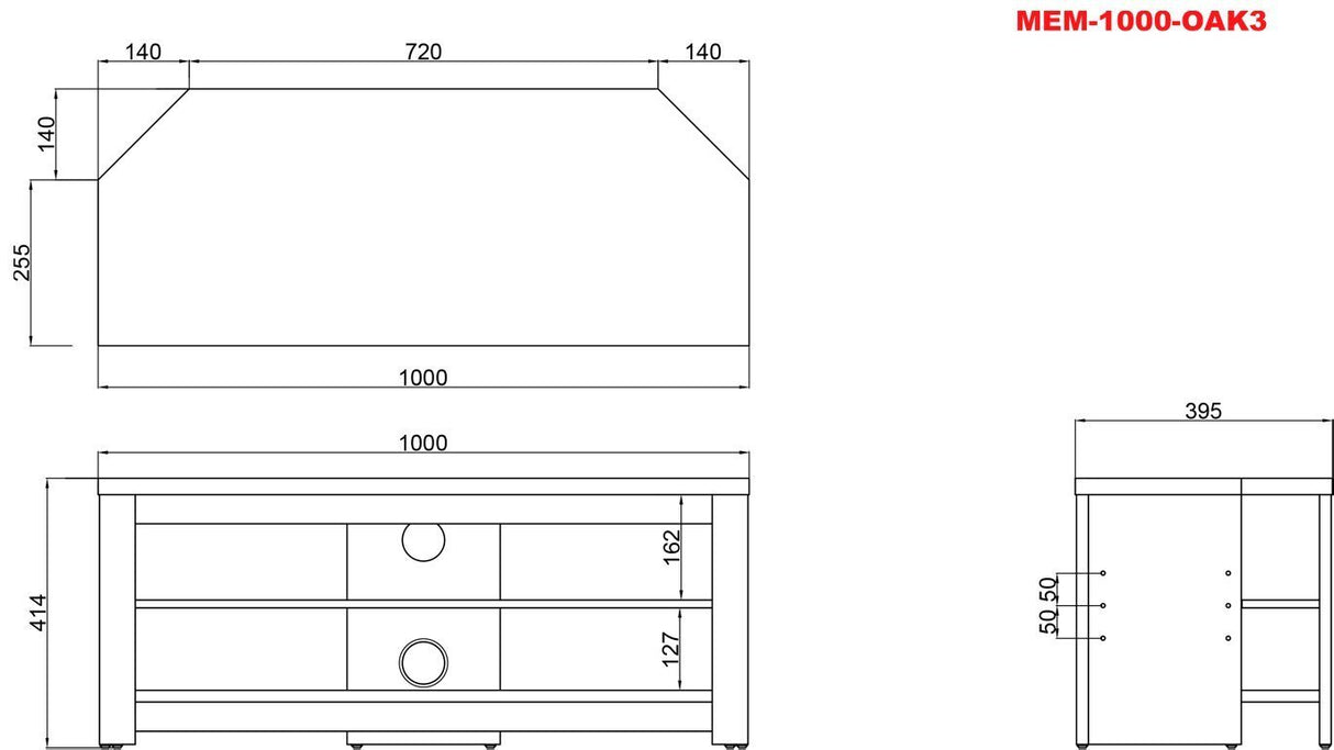 TTAP Memphis Oak TV Stand (MEM-1000-OAK)