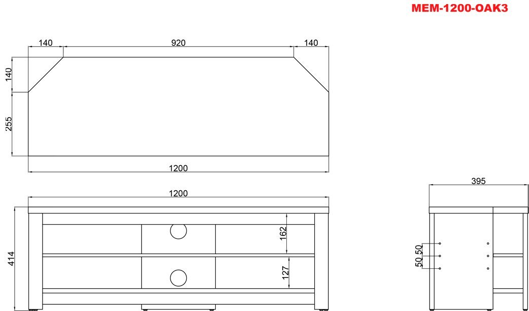 TTAP Memphis Oak TV Stand (MEM-1200-OAK)