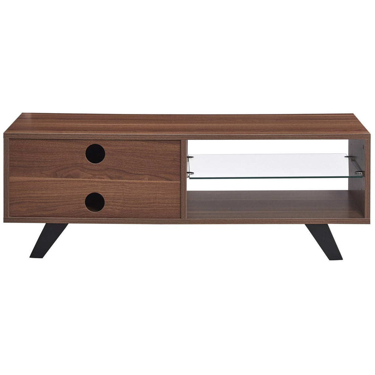 TTAP Miami TV Stand in Walnut and Black (MIA-1200-WAL)