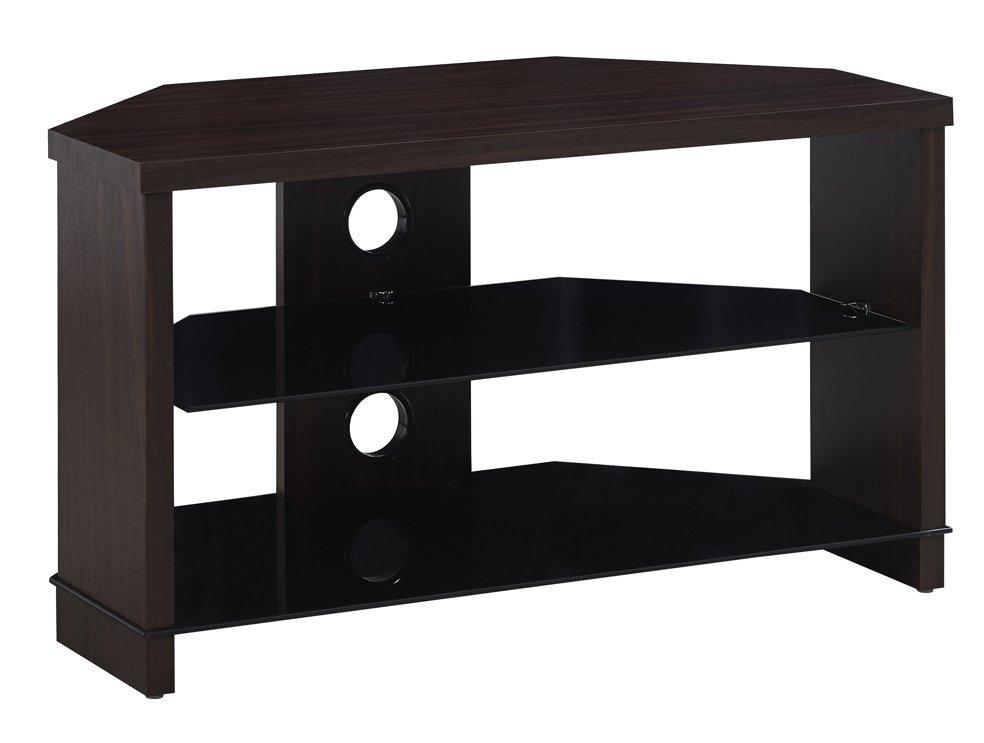 TTAP Montreal TV Stand in Walnut and Black Glass (MON-800-WAL)