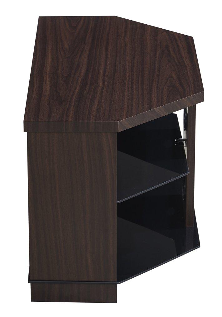 TTAP Montreal TV Stand in Walnut and Black Glass (MON-800-WAL)