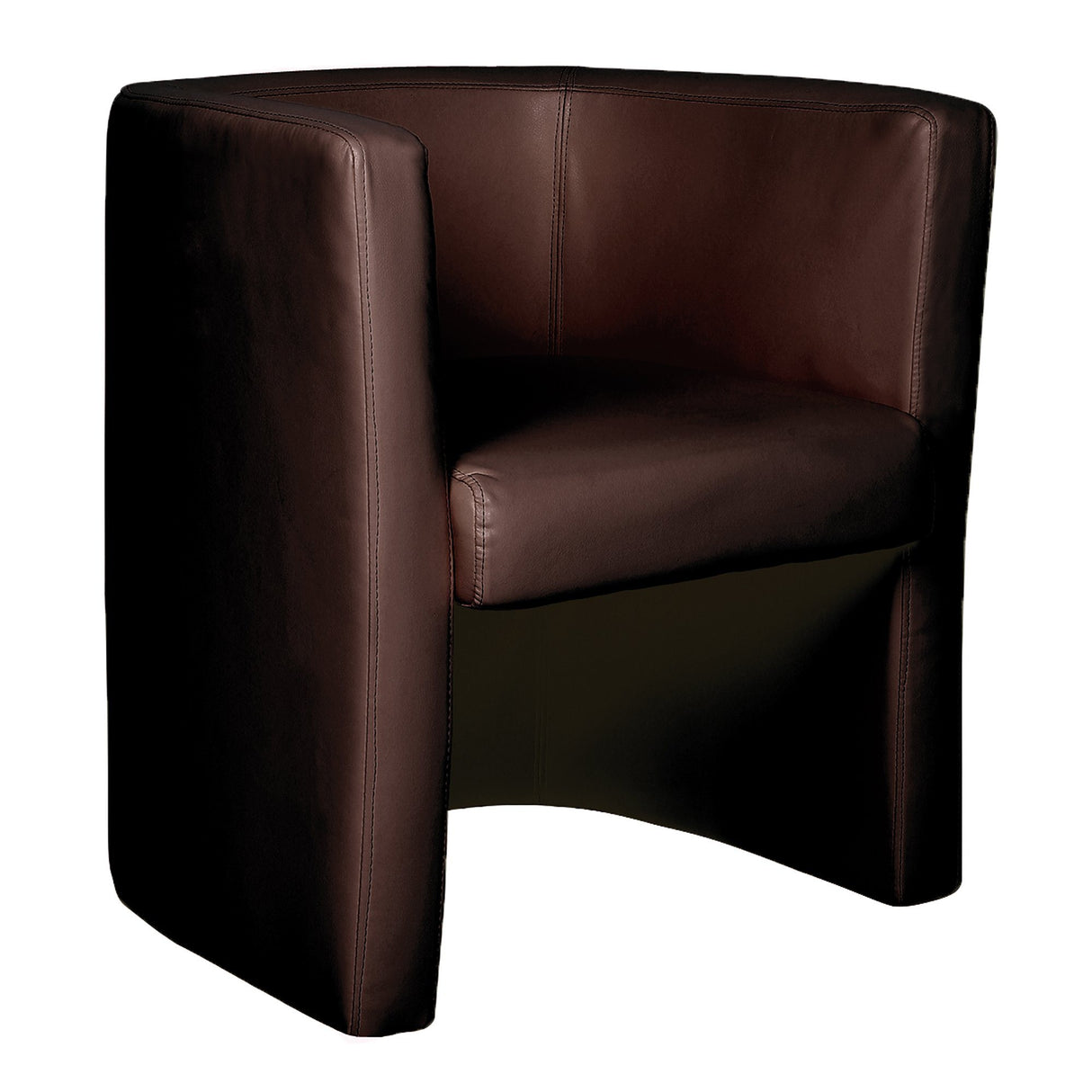 Nautilus Designs Milano Stylish & Modern High Back Leather Faced Tub Chair - Brown