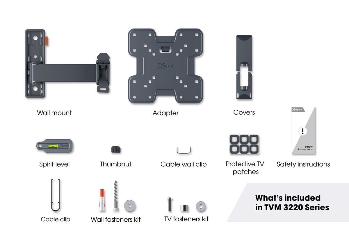 Vogels TVM 3225 TV (19-43") Single Arm Black TV Wall Bracket