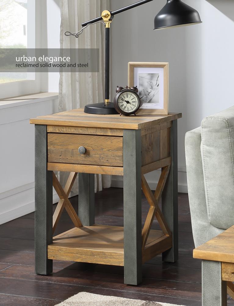 Baumhaus Urban Elegance - Reclaimed Lamp Table With Drawer