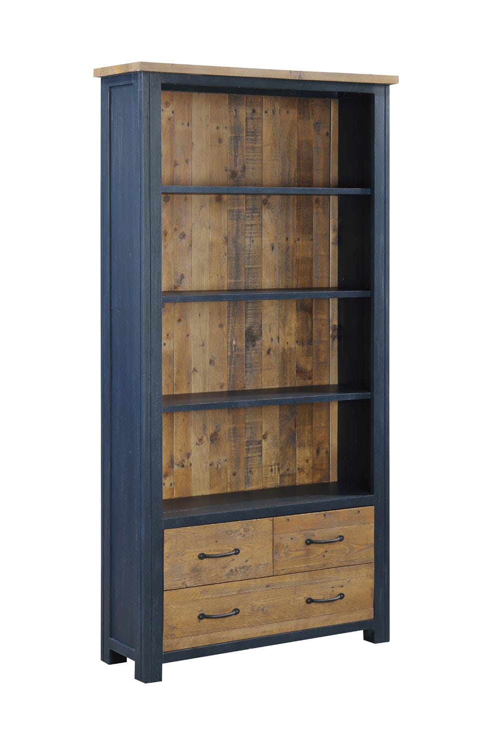 Baumhaus Splash of Blue - Large Open Bookcase with Drawers (VTTB01A)