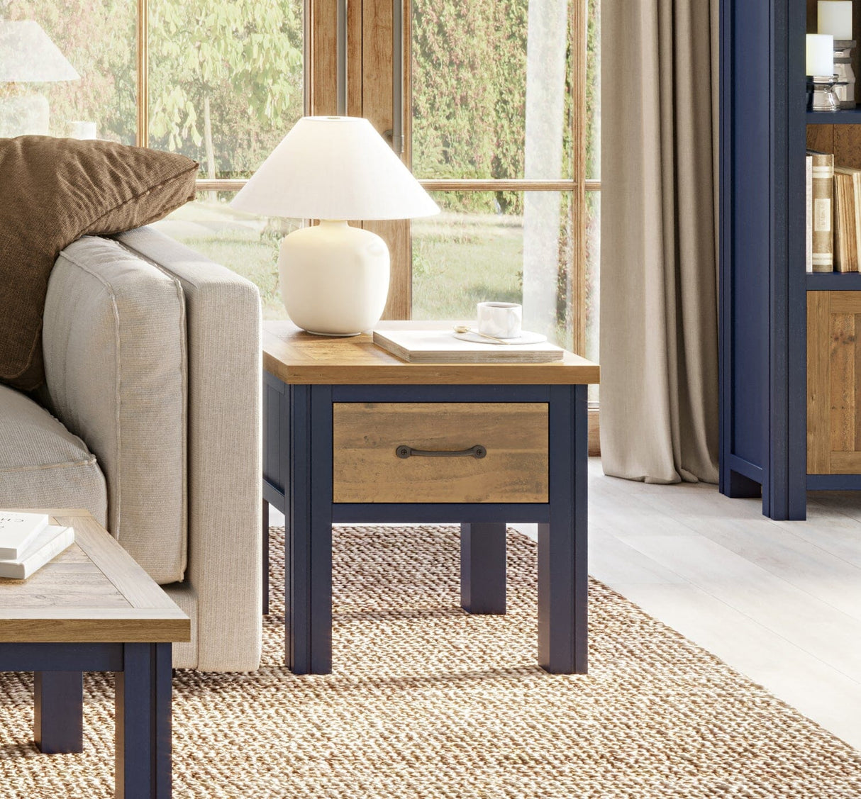 Baumhaus Splash of Blue - Lamp Table With drawer (VTTB10B)