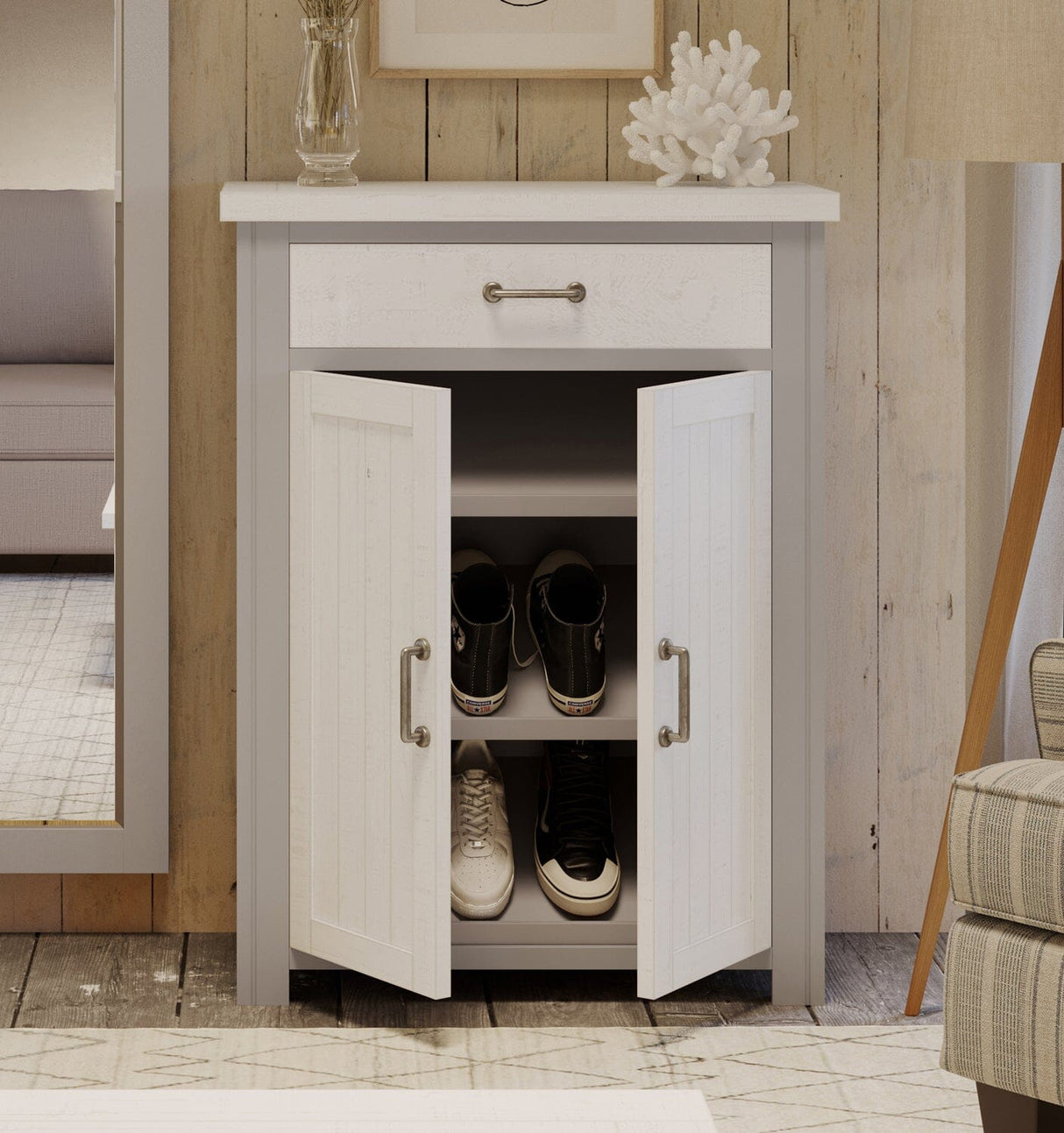 Baumhaus Greystone - Shoe Storage Cupboard With Drawer (VTTG20A)