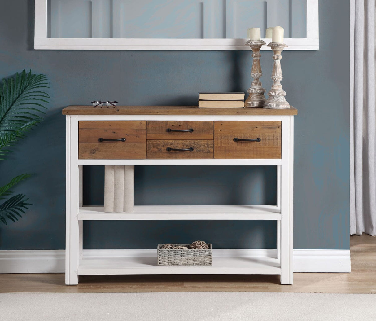 Baumhaus Splash of White - Low Bookcase / Console (VTTW02A)
