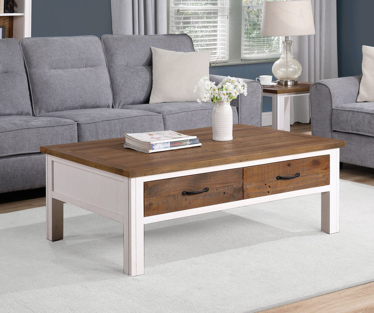 Baumhaus Splash of White - Coffee Table With Four Drawers (VTTW08A)