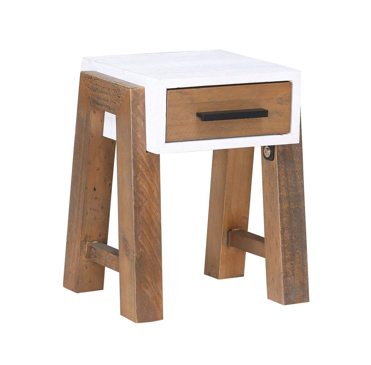 Baumhaus Trinity - Reclaimed Open Side Table With One Drawer (VWP10B)