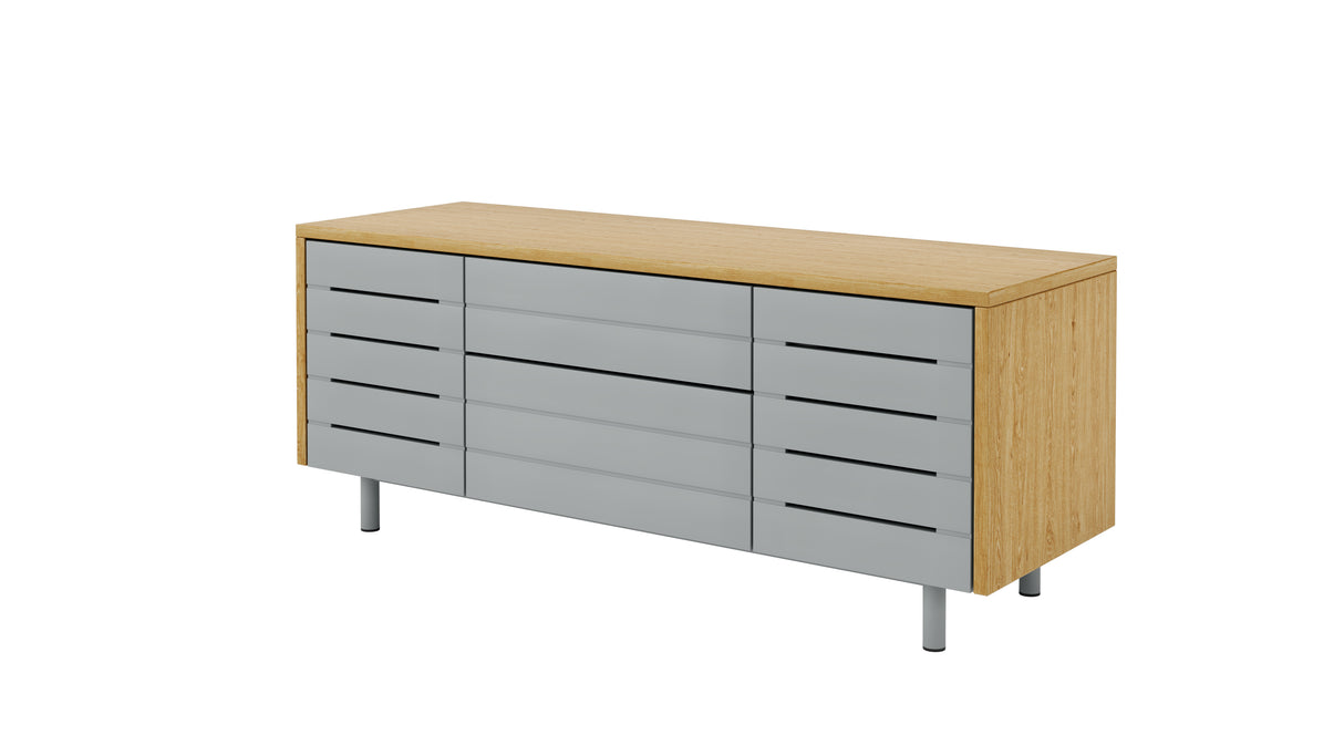 Alphason Venice 1200 Oak and Grey TV Stand (ADVE1200GRY)