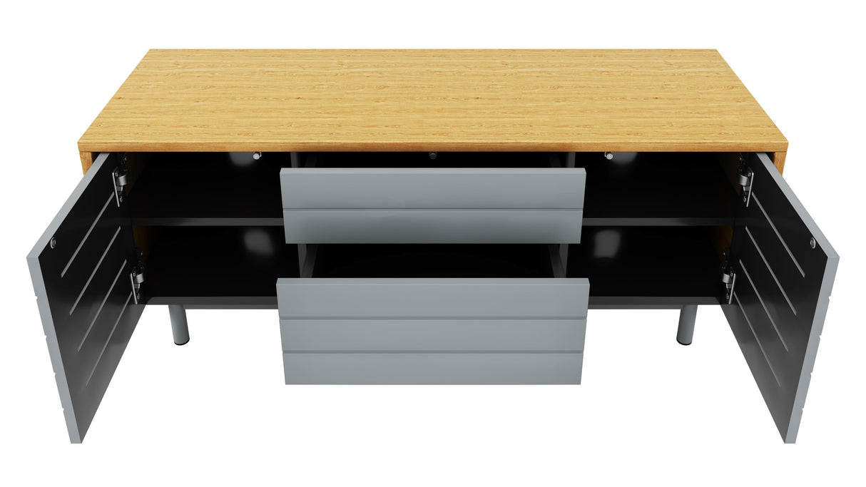 Alphason Venice 1200 Oak and Grey TV Stand (ADVE1200GRY)