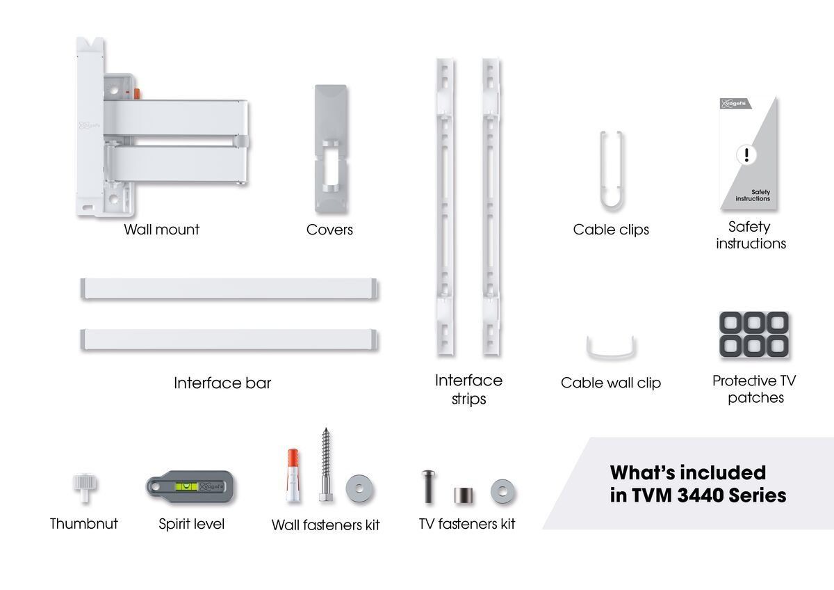 Vogels TVM 3445 TV (32-65") Double Arm White Wall Bracket