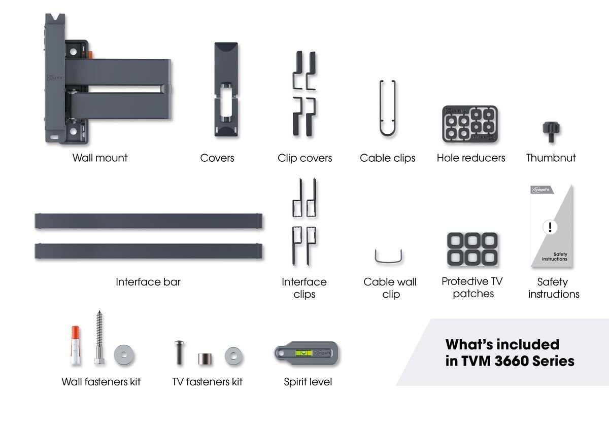Vogels TVM 3665 TV (40-77") Double Arm Black Wall Bracket for OLED TV's