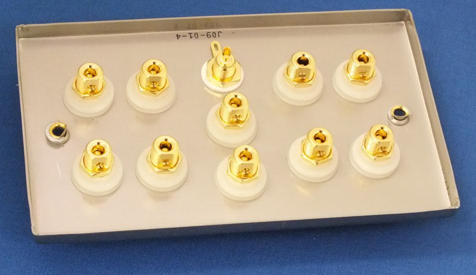 Satin Chrome 5.1 Surround Sound Speaker Wall Plate