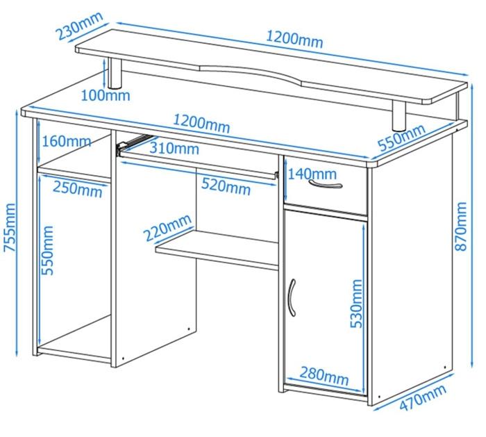 Alphason Albany AW12362-BC Beech Computer Desk
