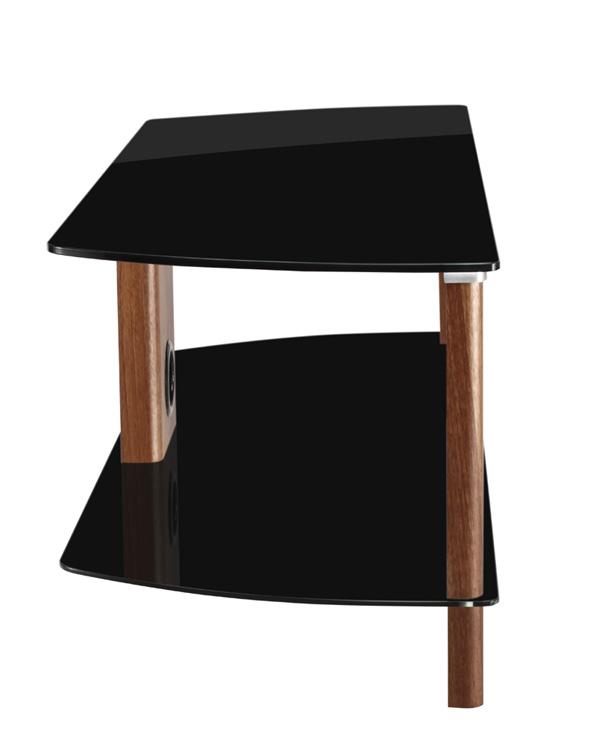 Alphason Century ADCE1200-BLK Walnut and Black Glass TV Stand