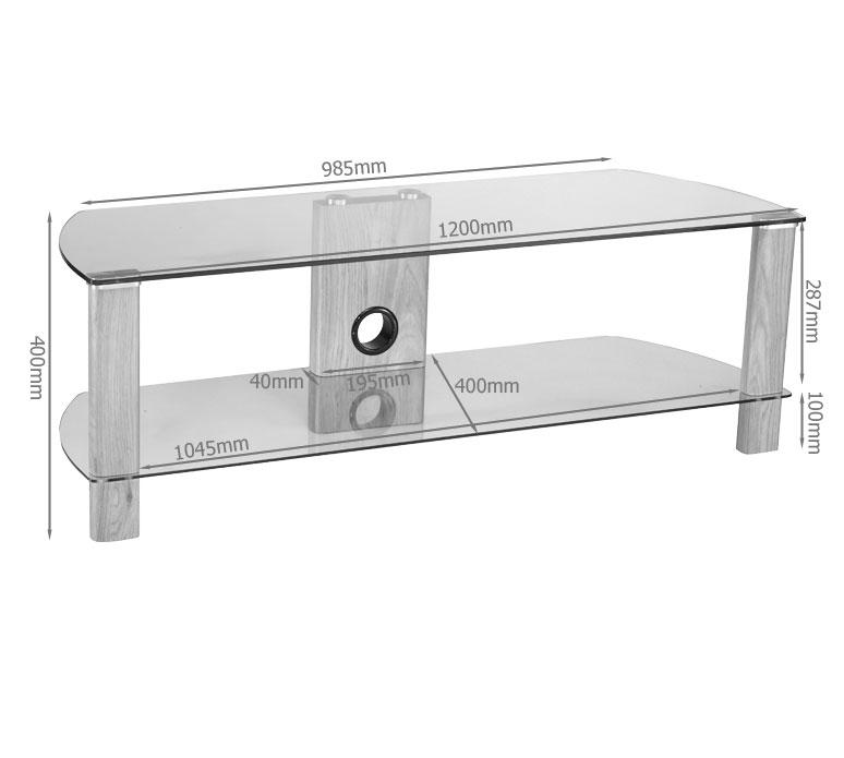 Alphason Century ADCE1200-BLK Walnut and Black Glass TV Stand