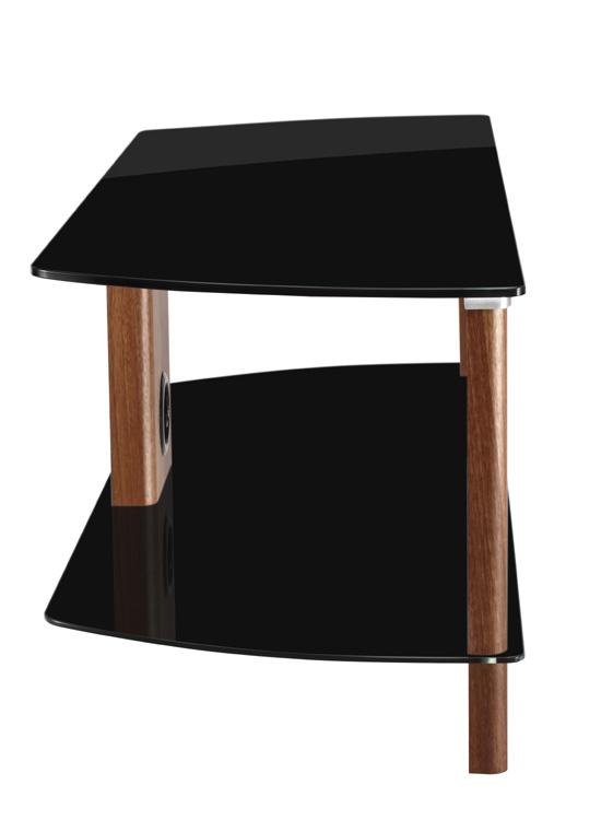 Alphason Century ADCE1500-BLK Walnut and Black Glass TV Stand