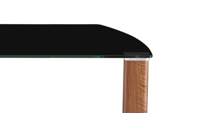 Alphason Century ADCE1500-BLK Walnut and Black Glass TV Stand