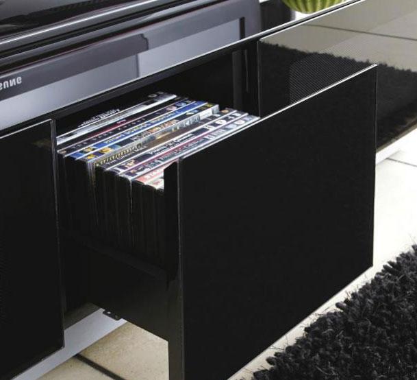 Alphason Element EMT1250 High Gloss Black TV Cabinet