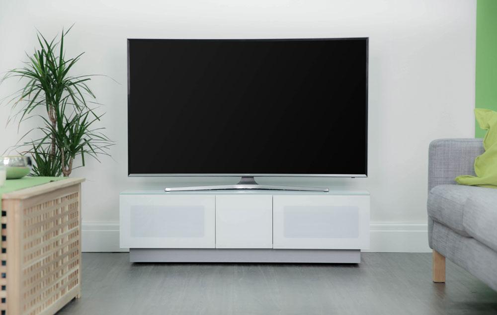 Alphason Element EMT1250 High Gloss White TV Cabinet