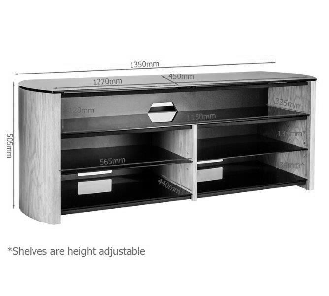 Alphason Finewoods Black Oak Soundbar Ready TV Stand - FW1350SB-BLK