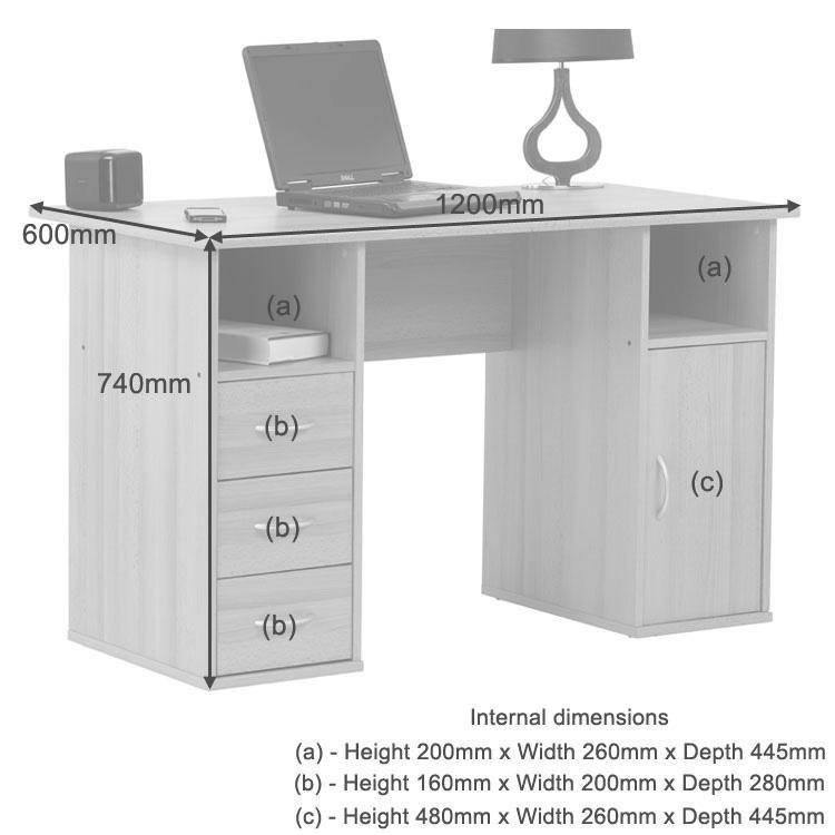 Alphason Maryland Walnut Computer Desk