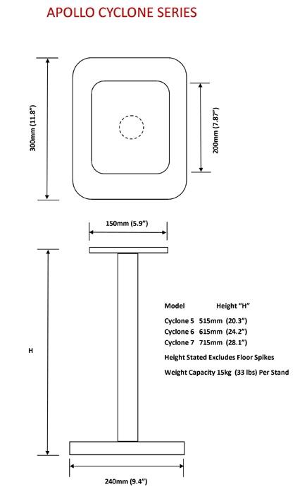 Apollo Cyclone Oak Speaker Stands