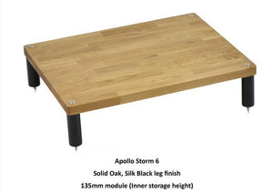 Apollo Storm 6 Solid Oak and Black 4 Shelf Modular Hi-Fi Rack