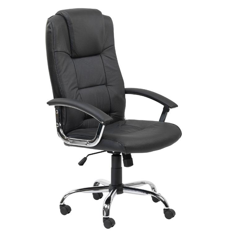 Alphason Houston Black Leather Chair (AOC4201-L-BK)