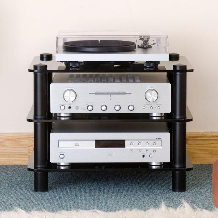 Optimum Prelude OPT-3000B Hifi Stand with 520mm deep shelves