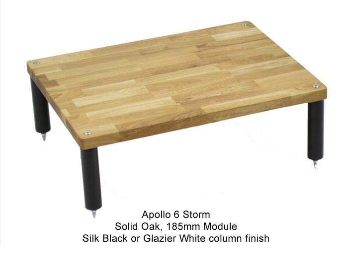 Apollo Storm 6 Solid Oak 2 Shelf Vinyl Storage Hifi Rack